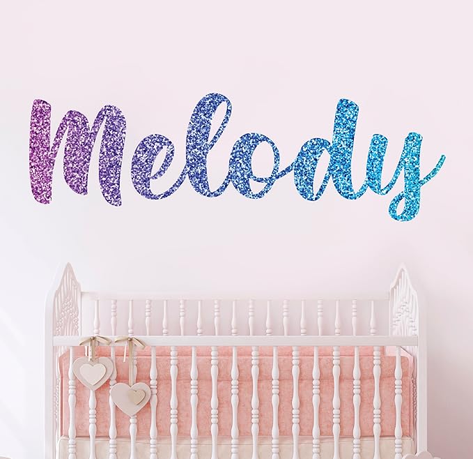 Personalized Name Sign Girls Room Decor - Baby Girl Name Stickers - Custom Stickers Nursery Decor - Letters for Wall Decor Custom Vinyl Sticker - Rainbow Room Decor Wall Decals - Name Wall Art