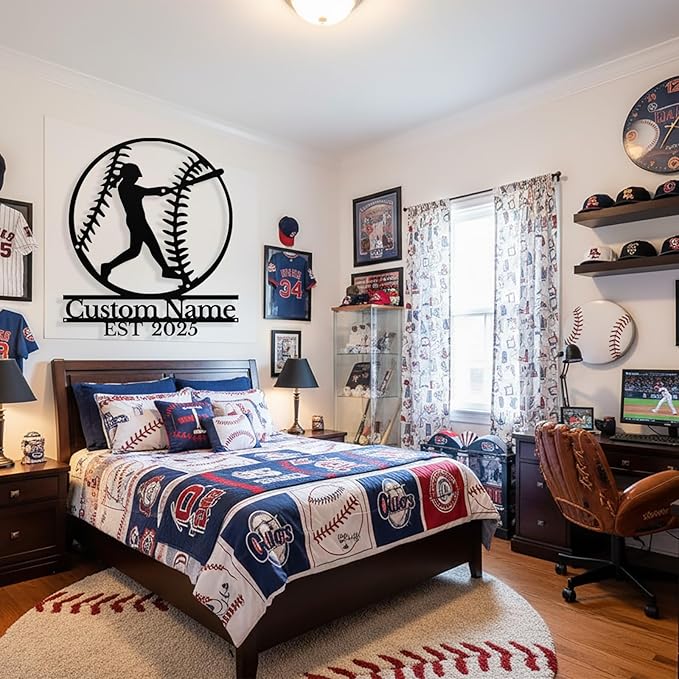 Personalized Softball Metal Sign Custom Name Sign for Softball Player, Girls Room Decor Softball Lover Present, Sports Wall Art Decor, Gift for Girls, Team, Mother, Wife, Daughter