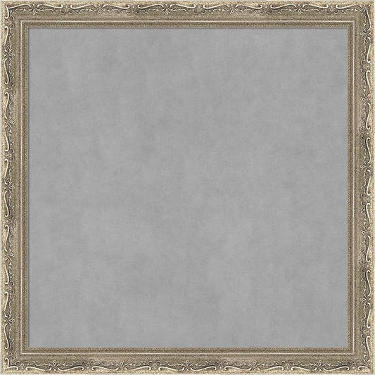 Amanti Art Silver Framed Magnetic Board 14x14 X-Small Vision Board for use with Magnets, 100% Metal Sheet to Display Items as Office Decor or for Home Organization in mudroom, Kitchen or Kids Room