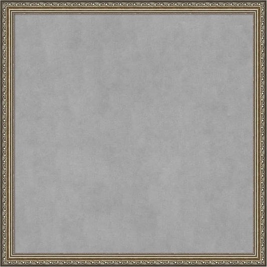 Amanti Art Silver Framed Magnetic Board 26x26 Medium Vision Board for use with Magnets, 100% Metal Sheet to Display Items as Office Decor or for Home Organization in mudroom, Kitchen or Kids Room