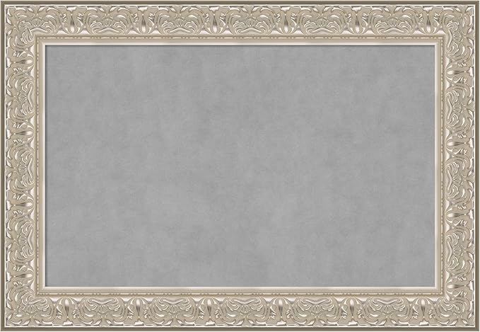 Amanti Art Silver Framed Magnetic Board 27x39 Large Vision Board for use with Magnets, 100% Metal Sheet to Display Items as Office Decor or for Home Organization in mudroom, Kitchen or Kids Room
