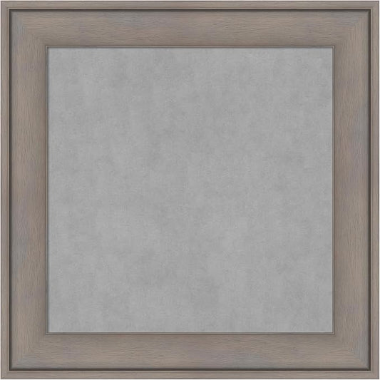 Amanti Art Grey Framed Magnetic Board 15x15 X-Small Vision Board for use with Magnets, 100% Metal Sheet to Display Items as Office Decor or for Home Organization in mudroom, Kitchen or Kids Room