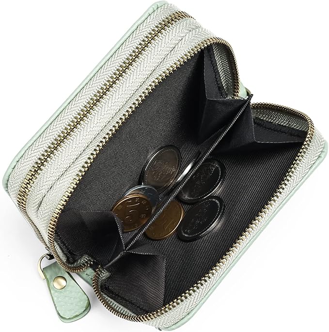 GOIACII Small Genuine Leather Wallet for Women, RFID Blocking Credit Card Holder Wallet