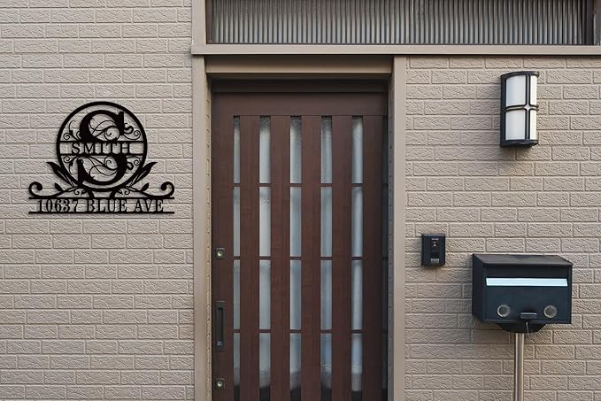 Personalized House Number Monogram Sign, Custom Address Sign with Last Name, House Numbers for Outside, Address Plaques for House，Address Numbers for Houses