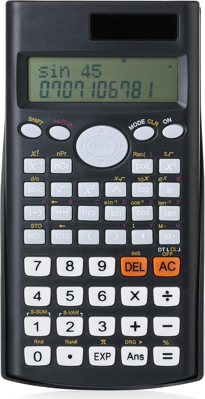 Mr. Pen Scientific Calculator - Solar Powered, 2 Line Display, Fraction & Statistics Calculations for School, College & High School Use