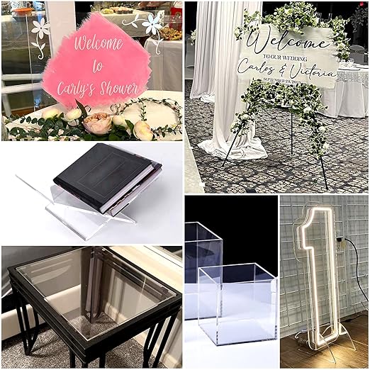 4 Pack 8x12 Inch Acrylic Sheet 1/8" Thick, Cast Acrylic Sheet, Clear Plexiglass Sheets, for Craft Projects, Display Cases, Signs, Photo Frame