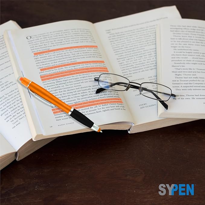 SyPen Personalized Pens with Gel Highlighter and Stylus -200 Pack Bulk-Free Imprint - 3 In Bible Highlighter No Bleed, Ballpoint Pen, and Stylus Combo- add Custom Name, Logo or Gift Message- Assorted