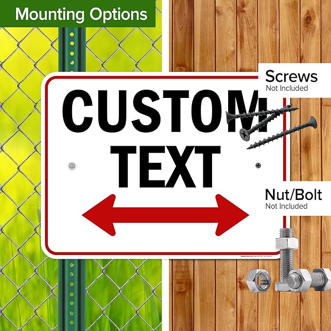 Custom Arrow,Custom Directional Sign, Two Way Arrow,18x24 Inches, Rust Free .063 Aluminum, Fade Resistant, Made in USA by My Sign Center