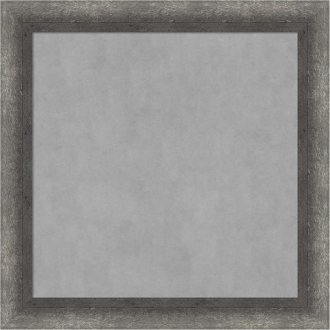 Amanti Art Grey Framed Magnetic Board 14x14 X-Small Vision Board for use with Magnets, 100% Metal Sheet to Display Items as Office Decor or for Home Organization in mudroom, Kitchen or Kids Room