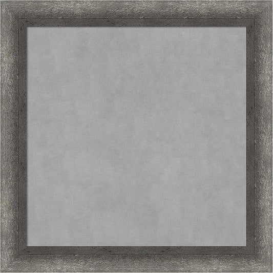 Amanti Art Grey Framed Magnetic Board 14x14 X-Small Vision Board for use with Magnets, 100% Metal Sheet to Display Items as Office Decor or for Home Organization in mudroom, Kitchen or Kids Room