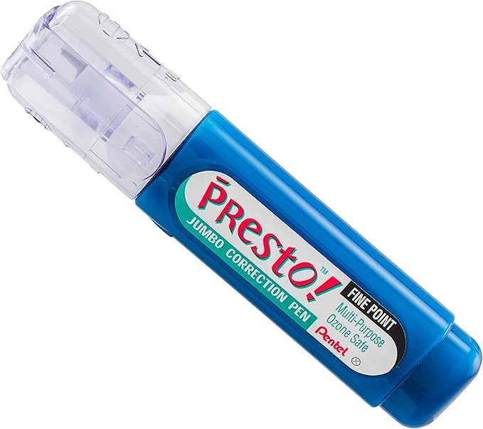 Pentel Presto Jumbo Correction Pen Fine Point, Metal Tip, 2-Packs (ZL31WBP2)