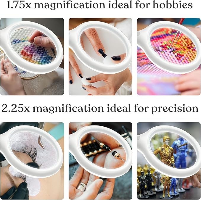 Brightech LightView Pro Flex 2 in 1 Magnifying Desk Lamp, 2.25x Light Magnifier, Adjustable Magnifying Glass with Light for Crafts, Reading, Close Work