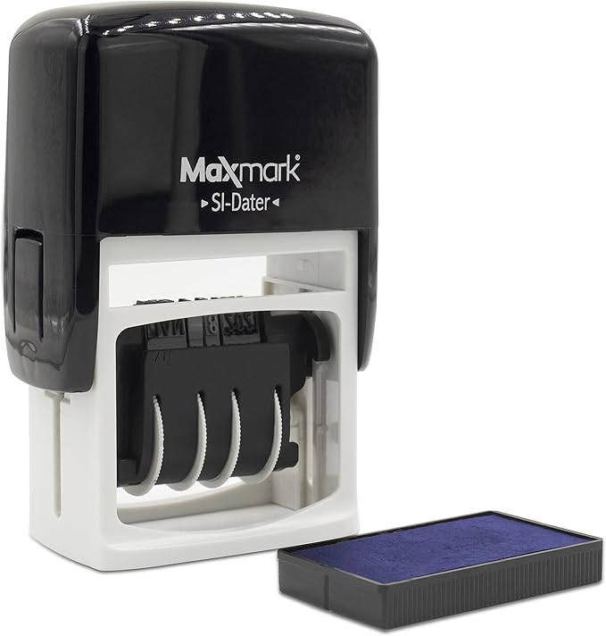 MaxMark Dater 4000 Self Inking Date Stamp - Blue