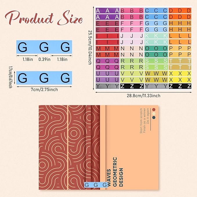 20 Sheets Alphabet Book Spine Labels File Folder Labels File Labels Alphabet Letters Teacher Supplies Stickers for Classroom Book Organization(Mixed Colors)