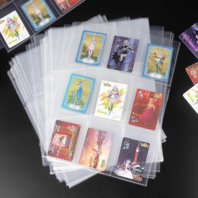 36 Pack 9 Pocket Page Protector, Holds 324 Cards, Trading Card Sleeves Page Clear Sheet Protector Pages for 3 Ring Binder, Card Sheets for Standard Size Cards