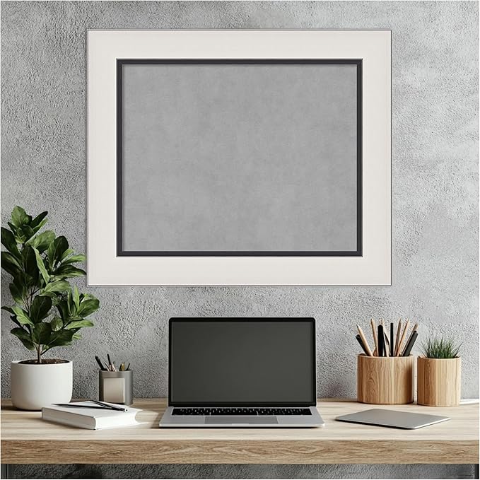Amanti Art Silver Framed Magnetic Board 22x26 Small Vision Board for use with Magnets, 100% Metal Sheet to Display Items as Office Decor or for Home Organization in mudroom, Kitchen or Kids Room