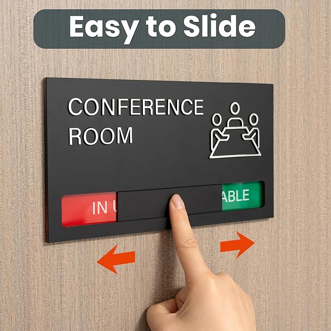 Wellness Room Sign - Do Not Disturb, Door Signs for Office Business, In Use/Available Slider Indicator Tell Whether Room is Vacant Occupied
