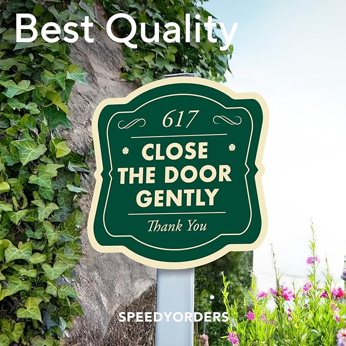 Custom Decorative Outdoor Metal Sign - Personalized Aluminum Driveway Sign, Waterproof, Made in USA - Design 3 Forest Green 8x8 In