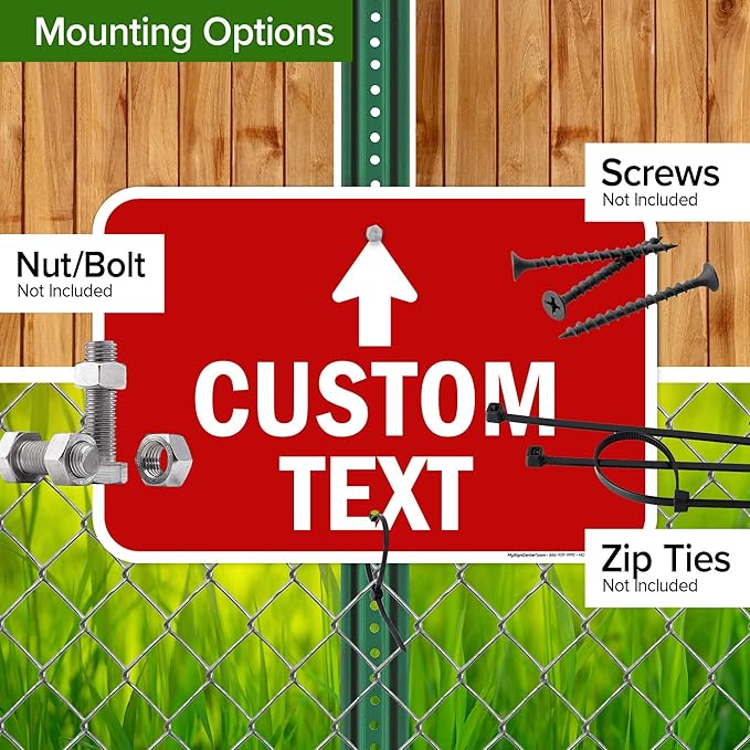 Custom Arrow,Custom Directional Sign, Up Arrow,12x18 Inches, Rust Free .063 Aluminum, Fade Resistant, Made in USA by My Sign Center