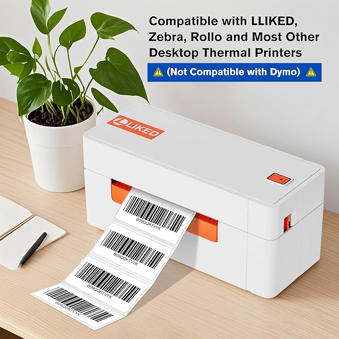 L LIKED 1" x 2" Blank Removable Labels with No Residue, Water and Oil Resistant, Use for Both Home and Office (1 Roll, 1300 Labels)