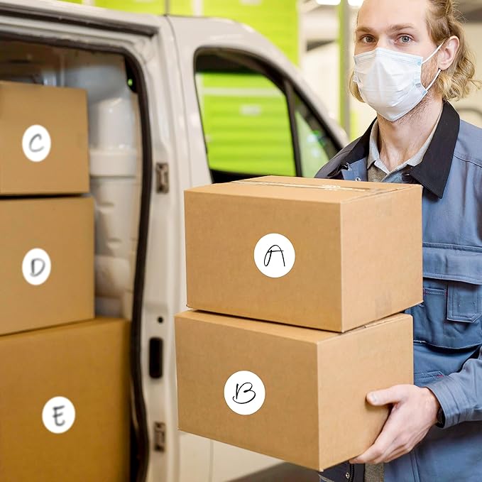 2 Inch Color Coding Round Labels (2000Pcs, 4 Rolls) - Round Colored Dot Stickers for Inventory, Pantry, Warehouse Organization - White Circle Dot Labels