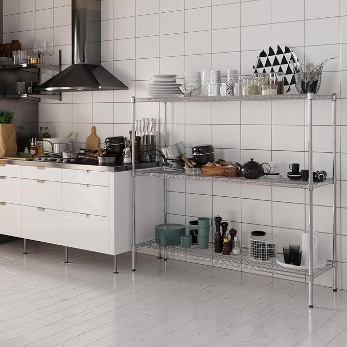 Regal Altair 18" Deep x 60" Wide x 54" Height Wire Shelving Kit | 3-Tier | NSF Commercial Storage Rack Unit