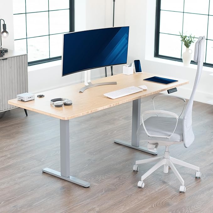VIVO Heavy Duty Dual Motor Electric Sit Stand Desk Frame, 220 lbs Capacity up to 85" x 43" Tops, Memory Controller Height Adjustable Frame Only, Gray, DESK-E-200G