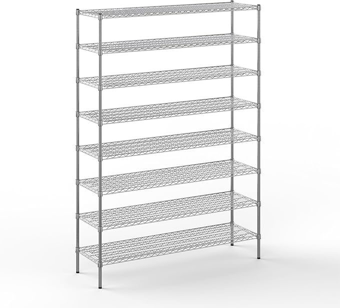 Regal Altair 18" Deep x 60" Wide x 86" Height Wire Shelving Kit | 8-Tier | NSF Commercial Storage Rack Unit