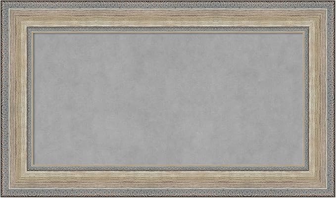 Amanti Art Silver Framed Magnetic Board 17x29 Small Vision Board for use with Magnets, 100% Metal Sheet to Display Items as Office Decor or for Home Organization in mudroom, Kitchen or Kids Room