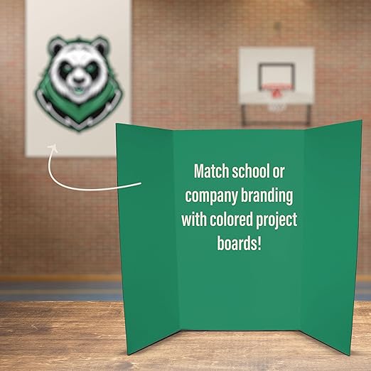 Flipside Products 36” x 48” Foam Project Boards for Presentations, Science Fair, School Projects, Event Displays and Trifold Picture Board - Green - 24 Pack