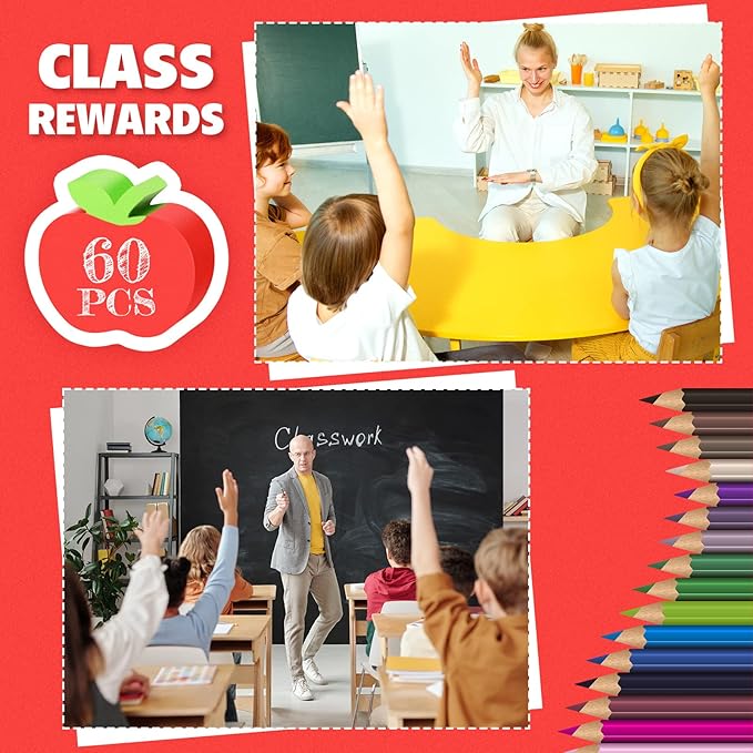 60pcs Mini Apple Erasers for Kids Bulk Classroom Welcome Back to School Gifts Classroom Counting Math Manipulatives Teacher Supplies Stationary Party Favors