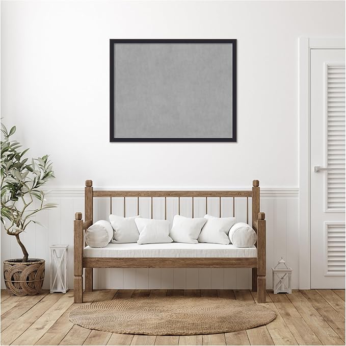 Amanti Art Black Framed Magnetic Board 35x43 X-Large Vision Board for use with Magnets, 100% Metal Sheet to Display Items as Office Decor or for Home Organization in mudroom, Kitchen or Kids Room