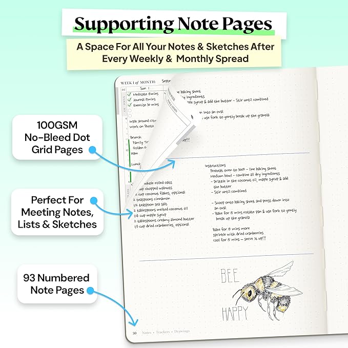 Purpose Planner Notebook B5 7.5”x9.8” Undated 2026 Daily Weekly and Monthly Productivity Goal Setting Tool for Work Home ADHD for Adults Self Care Journal