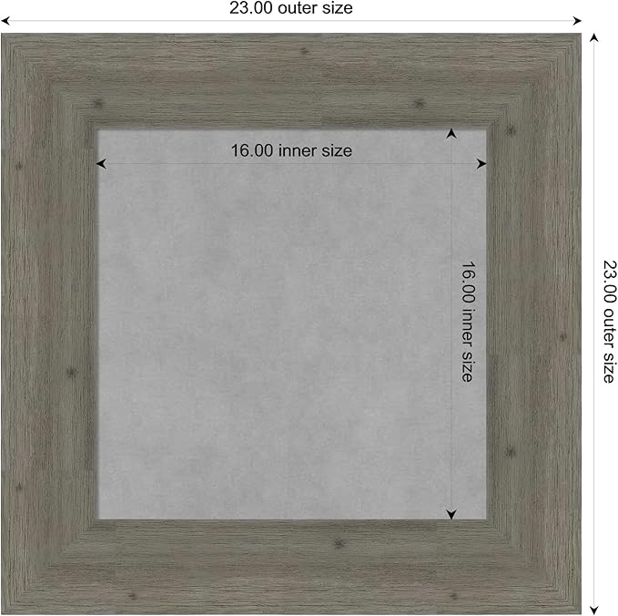 Amanti Art Grey Framed Magnetic Board 23x23 Small Vision Board for use with Magnets, 100% Metal Sheet to Display Items as Office Decor or for Home Organization in mudroom, Kitchen or Kids Room