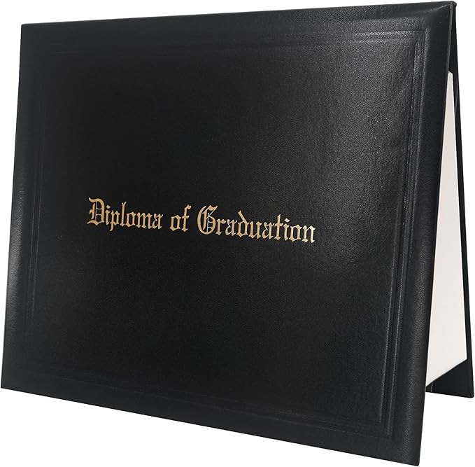 GraduationMall 11"x14" Imprinted Padded Diploma Cover Certificate Holder Black