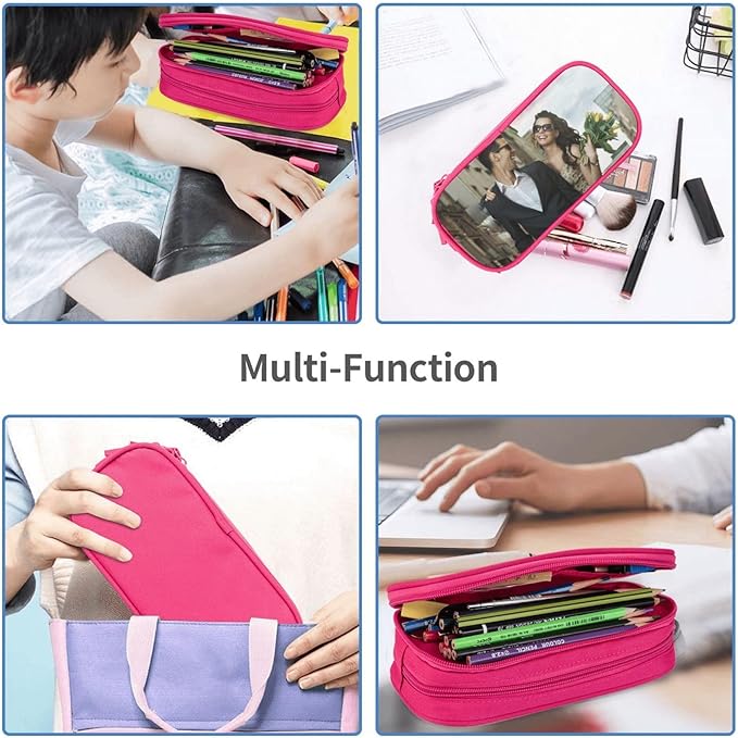 Nigmuye Custom Pencil Case Personalized Add Photo Text Pen Bag Large Capacity Zipper Pencil Box for Office Travel Graduation Gifts