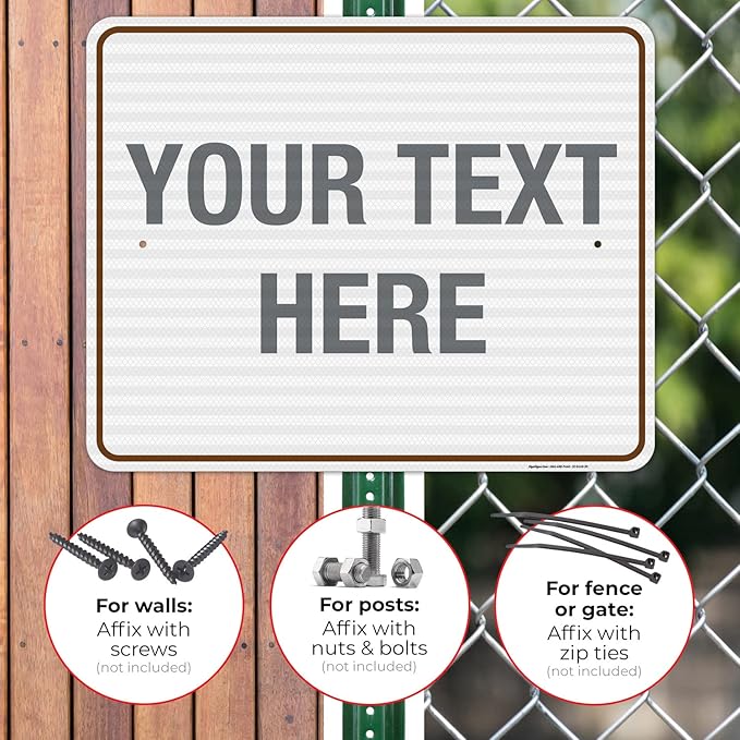 Custom Sign, Personalized Metal Signs, Customize for Office, Business, Workplace, Home, Airbnb, Delivery Brown Signs, 24x30 Inches, 3M EGP Reflective .080 Aluminum, Fade Resistant, Made in USA