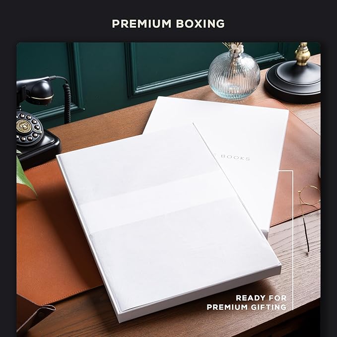 Beechmore Books A3 Sketchbook – 11.7x16.5 Premium Vegan Leather Bound Extra Large Sketch Book Hardcover, 160gsm 160 Perforated Ivory Pages, Blank Sketch Pad, Gift Boxed, Back Pocket, Ribbon Bookmark