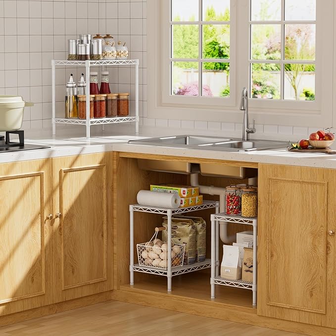 SINGAYE Shelf Closet Wire Shelving：Adjustable Metal Unit for Laundry Room Organization Bathroom Kitchen Home Storage Small Pantry Rack Shelves