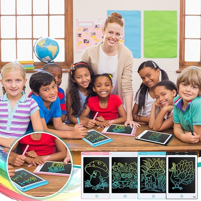 Zhehao 20 Pack LCD Writing Tablet for Kids: 8.5 Inch Colorful Drawing Doodle Boards - Reusable Erasable Doodle Board Educational Learning Toys Gifts for Toddlers Ages 3-8 Party Favors(Pastel,Classic)