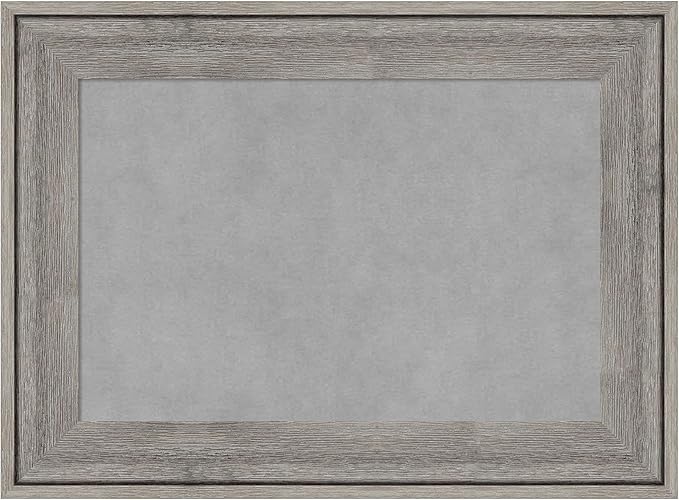 Amanti Art Grey Framed Magnetic Board 17x23 Small Vision Board for use with Magnets, 100% Metal Sheet to Display Items as Office Decor or for Home Organization in mudroom, Kitchen or Kids Room