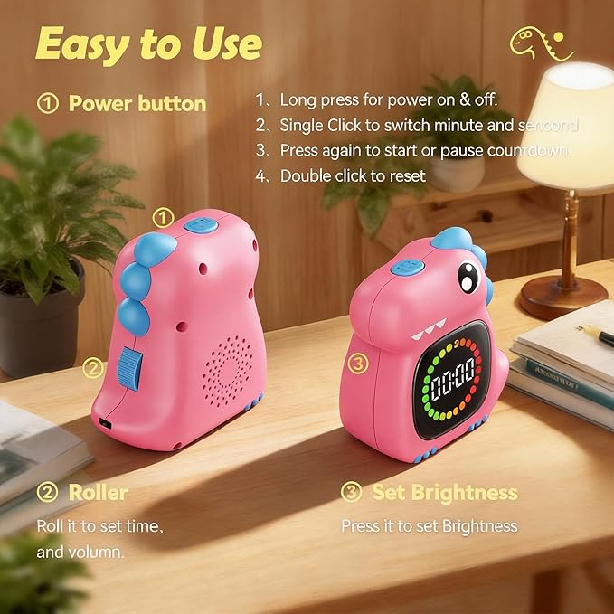 Doli Yearning Visual Timer for Kids, 99 Minute Digital Cute Kids Visual Timer Classroom Timer for Home School Study Teaching Time Management