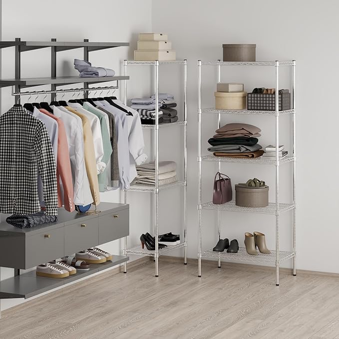 Regal Altair 18" Deep x 30" Wide x 74" Height Wire Shelving Kit | 5-Tier | NSF Commercial Storage Rack Unit