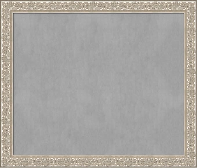 Amanti Art Silver Framed Magnetic Board 47x55 Oversize Vision Board for use with Magnets, 100% Metal Sheet to Display Items as Office Decor or for Home Organization in mudroom, Kitchen or Kids Room