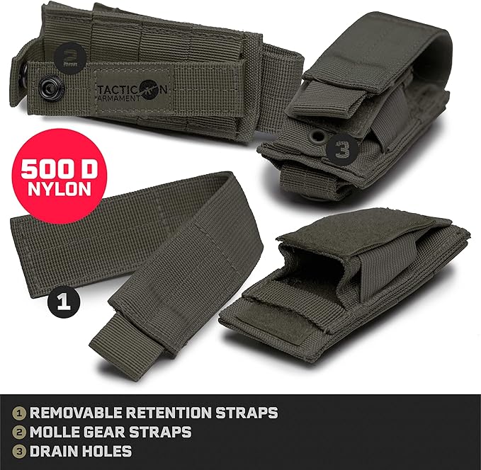 Tacticon P1 P2 P3 BattlePouch | Universal Pistol Mag Pouch | Combat Veteran Owned Company | Molle Single Double Triple Pistol Magazine Holster for Ammo | Tactical Bag Accessories Holder