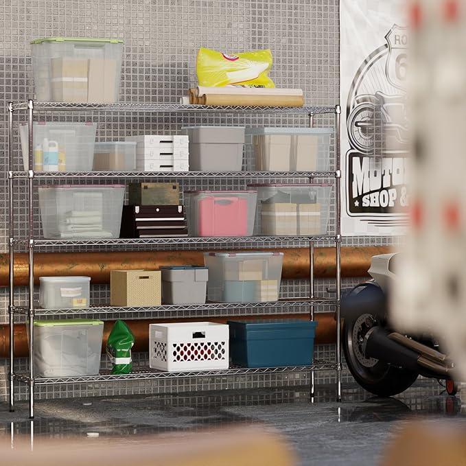 Regal Altair 14" Deep x 72" Wide x 64" Height Wire Shelving Kit | 5-Tier | NSF Commercial Storage Rack Unit