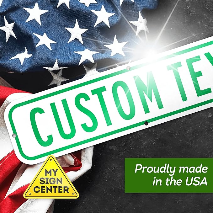 Custom Street Sign, Address Sign, 8 Colors, Reflective Option, Mounting Options, 6x24 Inch, Thick Rust-Free AlumaBond, Made in USA By My Sign Center (Contour)