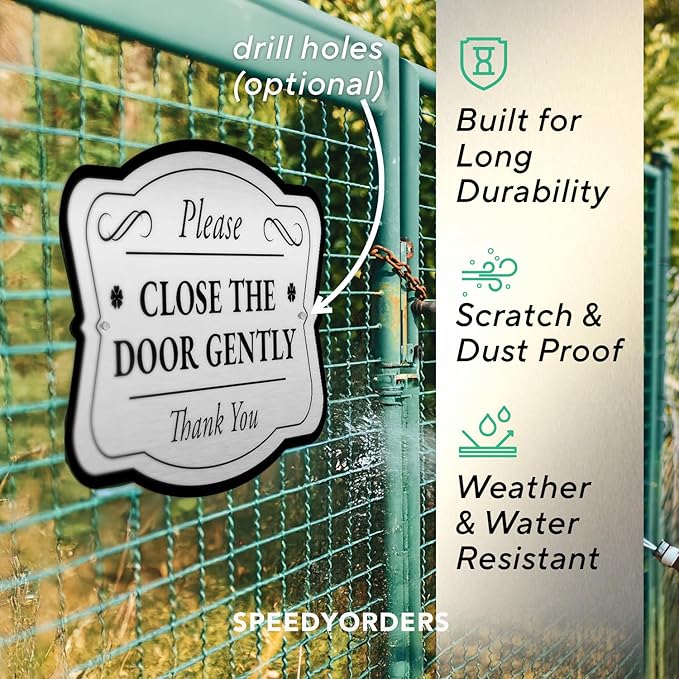 Custom Decorative Outdoor Metal Signs, Personalized Aluminum Signs, Customized Driveway Signs, Waterproof Signs Made In USA, Design 3 Metalic Silver 42x28 In