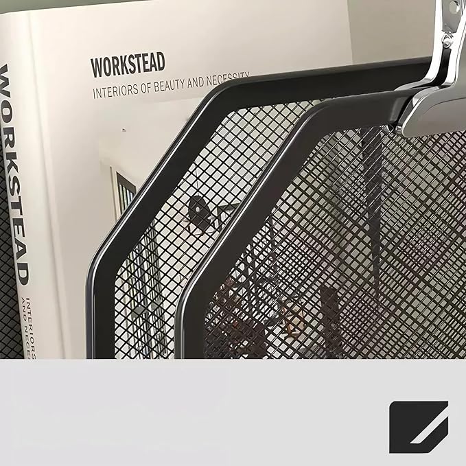ASIFMTHOT 5 Vertical Desk Mail Organizer, Metal Mesh Desktop File Organizer with 5 Vertical Slot - Black, Letter Organizer Rack for Letters, Postcards, Stationery
