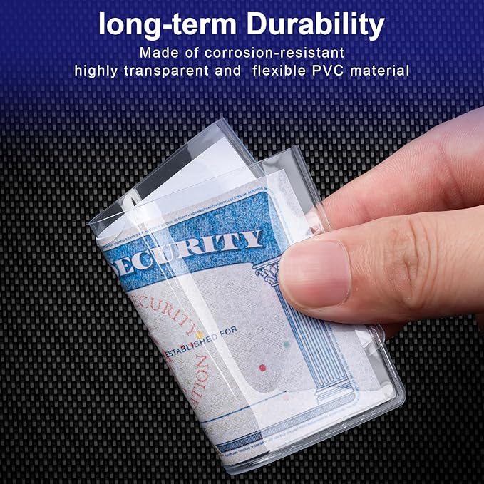 20 Pack Social Security Card Protector Medicare New Credit Card Holder,24 Mil Soft Clear Card for Waterproof SSN Card Protector，ID/Debit/Credit Card Covers
